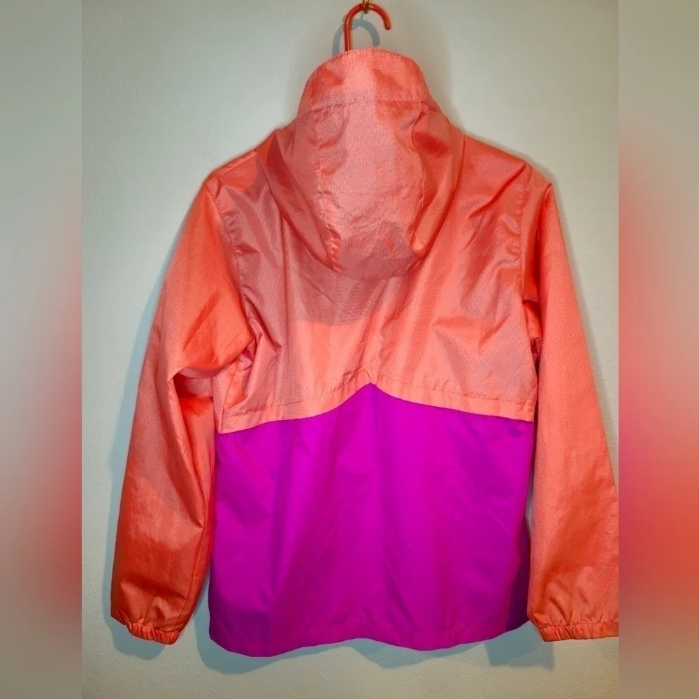 Columbia Girls Colorblock OmniShield Windbreaker in Size XL Orange and Pink